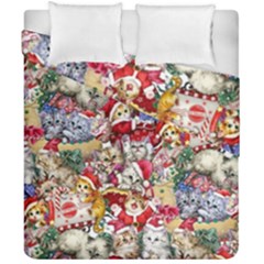 Pattern Kitten Christmas Duvet Cover Double Side (california King Size)