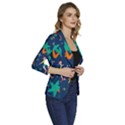 Colorful Funny Christmas Pattern Women s One-Button 3/4 Sleeve Short Jacket View3