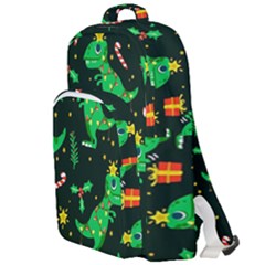 Christmas Funny Pattern Dinosaurs Double Compartment Backpack