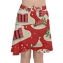 Christmas New Year Seamless Pattern Chiffon Wrap Front Skirt View1