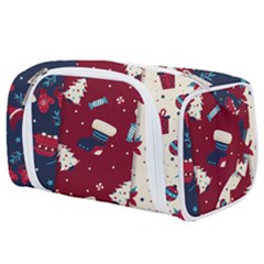 Flat Design Christmas Pattern Collection Art Toiletries Pouch