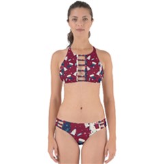 Flat Design Christmas Pattern Collection Art Perfectly Cut Out Bikini Set