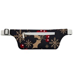 Christmas Pattern With Snowflakes Berries Active Waist Bag