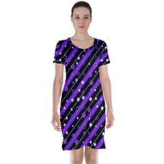 Christmas Paper Star Texture Short Sleeve Nightdress