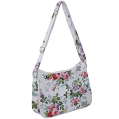 Floral Elements Peony Chinese Rose Zip Up Shoulder Bag by Grandong