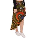 Swirl Vortex Emoji Cyclone Motion Art Asymmetrical Ruffle Hem Skirt  View3