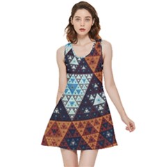 Fractal Triangle Geometric Abstract Pattern Inside Out Reversible Sleeveless Dress