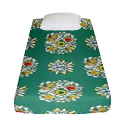 Retro 1960s Flowers Pattern 2 Fitted Sheet (single Size)