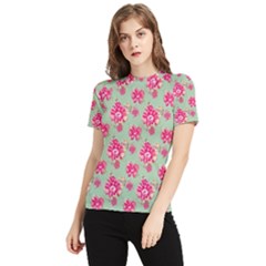 Retro 1880s Flowers Pattern 11 Women s Short Sleeve Rash Guard