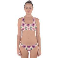 Retro 1880s Flowers Pattern 10 Cross Back Hipster Bikini Set