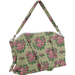 Retro 1880s Flowers Pattern 9 Canvas Crossbody Bag by violetheavensky