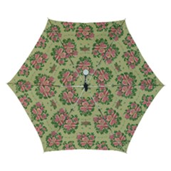 Retro 1880s Flowers Pattern 9 Automatic Folding Umbrella With Case (small) by violetheavensky