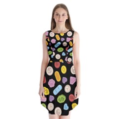 Ecstasy Pills Pattern Sleeveless Chiffon Dress  