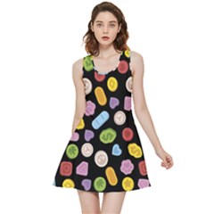 Ecstasy Pills Pattern Inside Out Reversible Sleeveless Dress