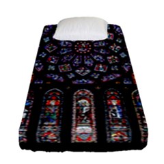 Chartres Cathedral Notre Dame De Paris Stained Glass Fitted Sheet (single Size)