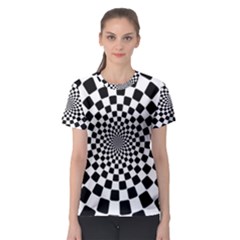 Geomtric Pattern Illusion Shapes Women s Sport Mesh T-shirt