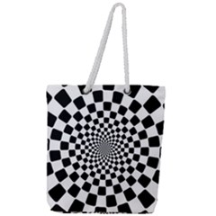 Geomtric Pattern Illusion Shapes Full Print Rope Handle Tote (large)