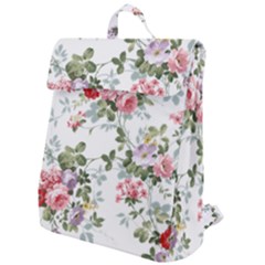 Floral Elements Peony Chinese Rose Flap Top Backpack