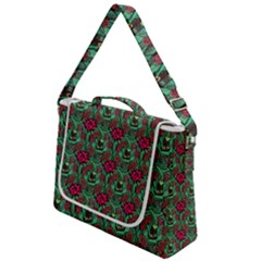 Retro 1880s Flowers Pattern 3 Box Up Messenger Bag by violetheavensky