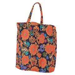 Mid Century Retro Floral 1970s 1960s Pattern 49 Giant Grocery Tote