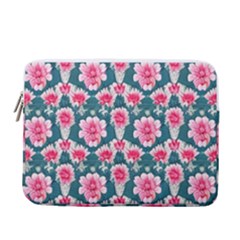 Retro 1880s Flowers Pattern 22 13  Vertical Laptop Sleeve Case With Pocket by violetheavensky