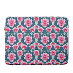 Retro 1880s Flowers Pattern 22 15  Vertical Laptop Sleeve Case With Pocket by violetheavensky