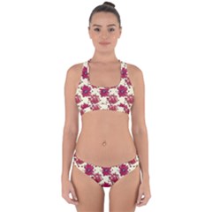 Retro 1880s Flowers Pattern 21 Cross Back Hipster Bikini Set