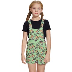 Retro 1880s Flowers Pattern 24 Kids  Short Overalls