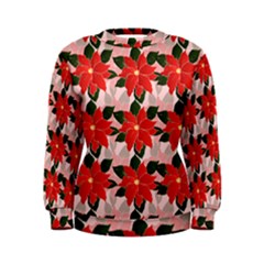 Poinsettia Pattern Seamless Pattern Christmas Xmas Women s Sweatshirt