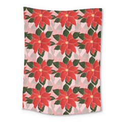 Poinsettia Pattern Seamless Pattern Christmas Xmas Medium Tapestry