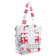 Red Green And Blue Christmas Themed Illustration Everyday Shoulder Bag With Pouch Bag