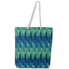 Christmas Trees Pattern Digital Paper Seamless Full Print Rope Handle Tote (large)