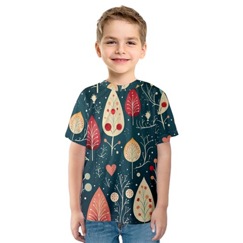 Christmas Tree Pattern Kids  Sport Mesh T-shirt by Paksenen