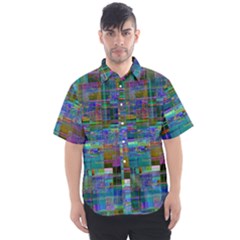 Glitch Chaos Print Men s Short Sleeve Shirt