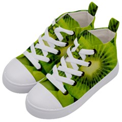 Kiwi Fruits, Close-up, Exotic Fruit Kids  Mid-top Canvas Sneakers by kyorashop23