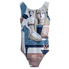 Sculpture Statue Angel Artwork Kids  Cut-out Back One Piece Swimsuit by Salmanaz77