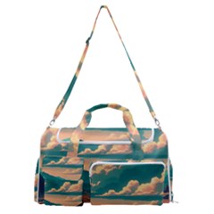 Mountains Countryside Agriculture Sports Gym Duffle Bag With Shoe Compartment by Salmanaz77