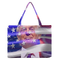 Donald Trump Flag Zipper Medium Tote Bag by vintagetrump