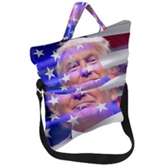 Donald Trump Flag Fold Over Handle Tote Bag by vintagetrump