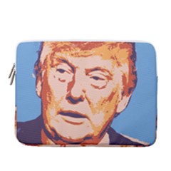 Orange Donald Trump 14  Vertical Laptop Sleeve Case With Pocket by vintagetrump