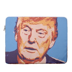 Orange Donald Trump 15  Vertical Laptop Sleeve Case With Pocket by vintagetrump