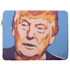 Orange Donald Trump 17  Vertical Laptop Sleeve Case With Pocket by vintagetrump