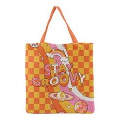 Stay Groovy 70s Glasses Disco Ball Grocery Tote Bag by Givinglala