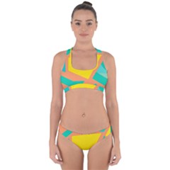 Geometric Design 02 Cross Back Hipster Bikini Set