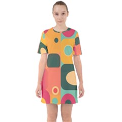 Geometric Design 08 Sixties Short Sleeve Mini Dress