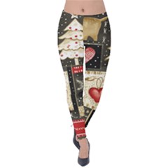 Christmas Reindeer Velvet Leggings by Posterlux