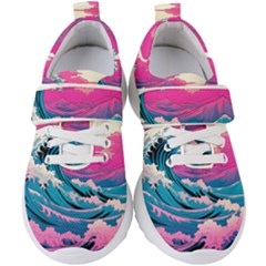 Waves Mountains Sky Kids  Velcro Strap Shoes by Grandong