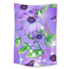 Purple Flower Nature Large Tapestry by Posterlux