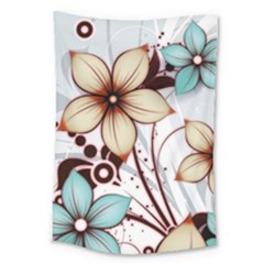 Flowers Flowers Pattern Large Tapestry by Posterlux