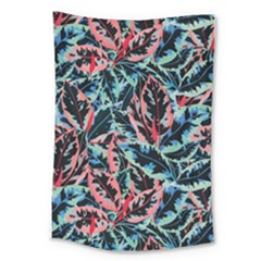 Leaves Pattern Patterns Colorful Large Tapestry by Posterlux